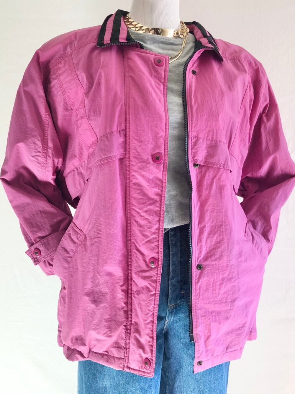 Vintage 80s London Fog Glacial Fog Pink Winter Coat Ski Coat Petite Size Small